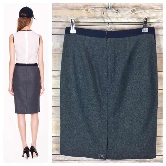 j. crew // wool tipped no. 2 pencil skirt NWT - Picture 2 of 4
